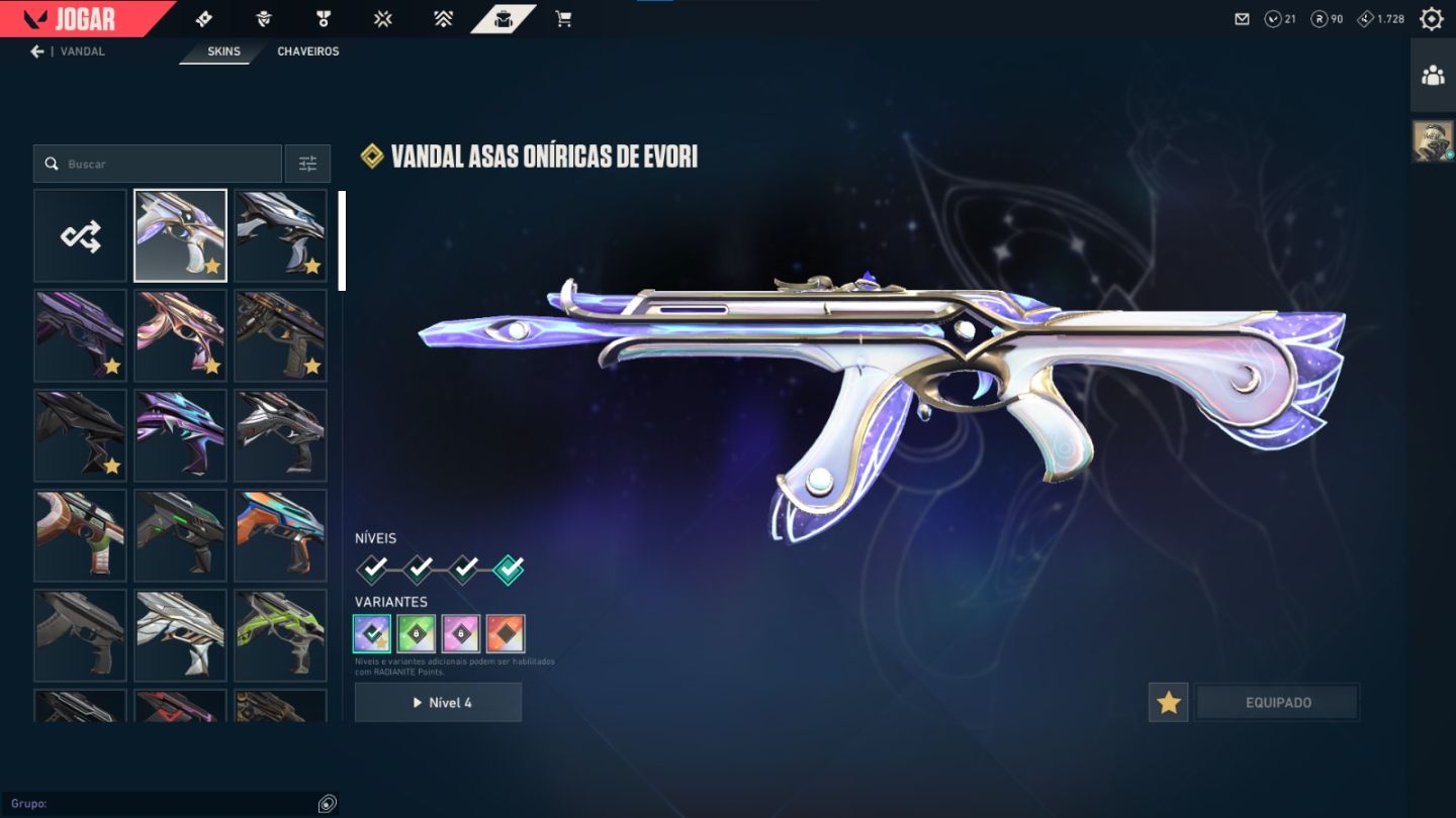 4-5k em skins, dona única e total acesso, podemos negociar valor