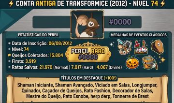 CONTA RARA DE 2012 | +15K QUEIJOS | +100 TÍTULOS