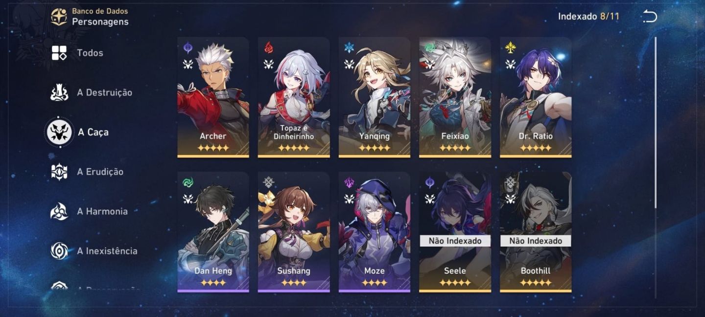 Conta AR70 end game, personagens t5 buildados
