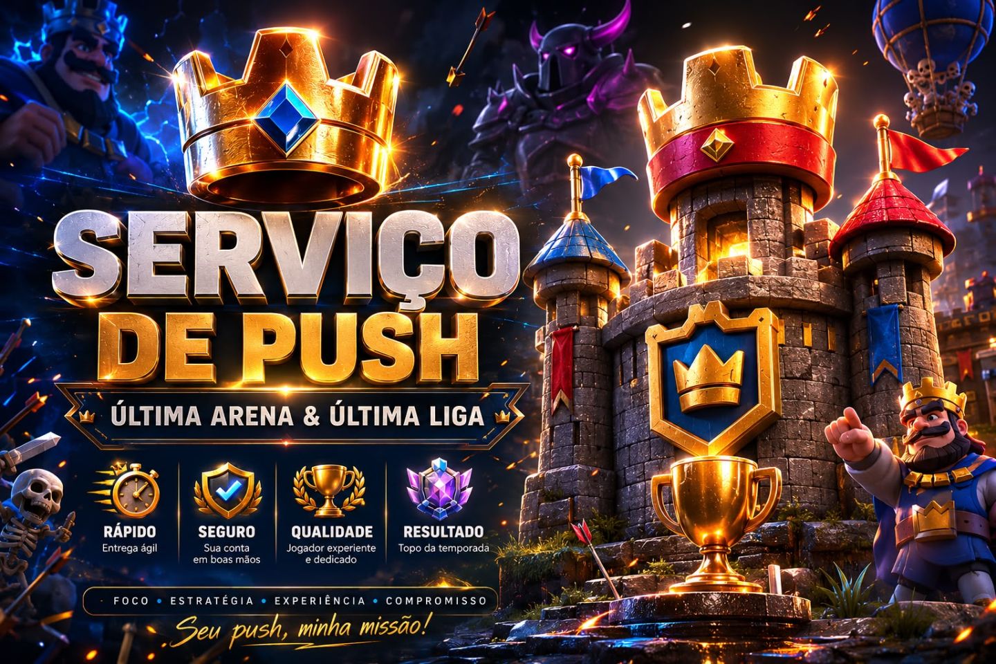 Serviço de Push Profissional Clash Royale
