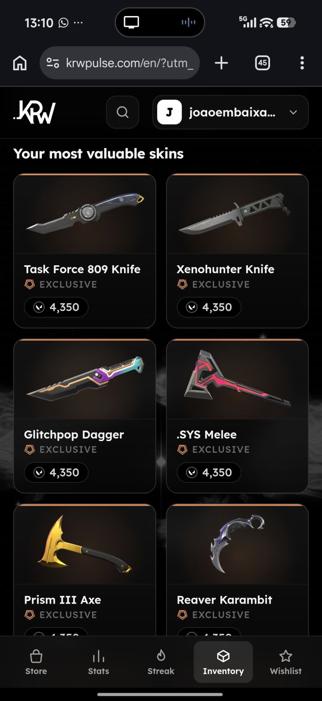 Conta ValorAnt BETA com muitas skins