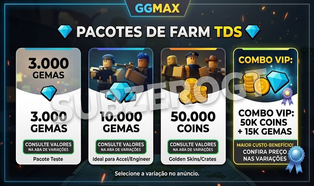 Tower Defense Simulator (TDS) Farm de Gems, Coins e Níveis | Rápido e Seguro