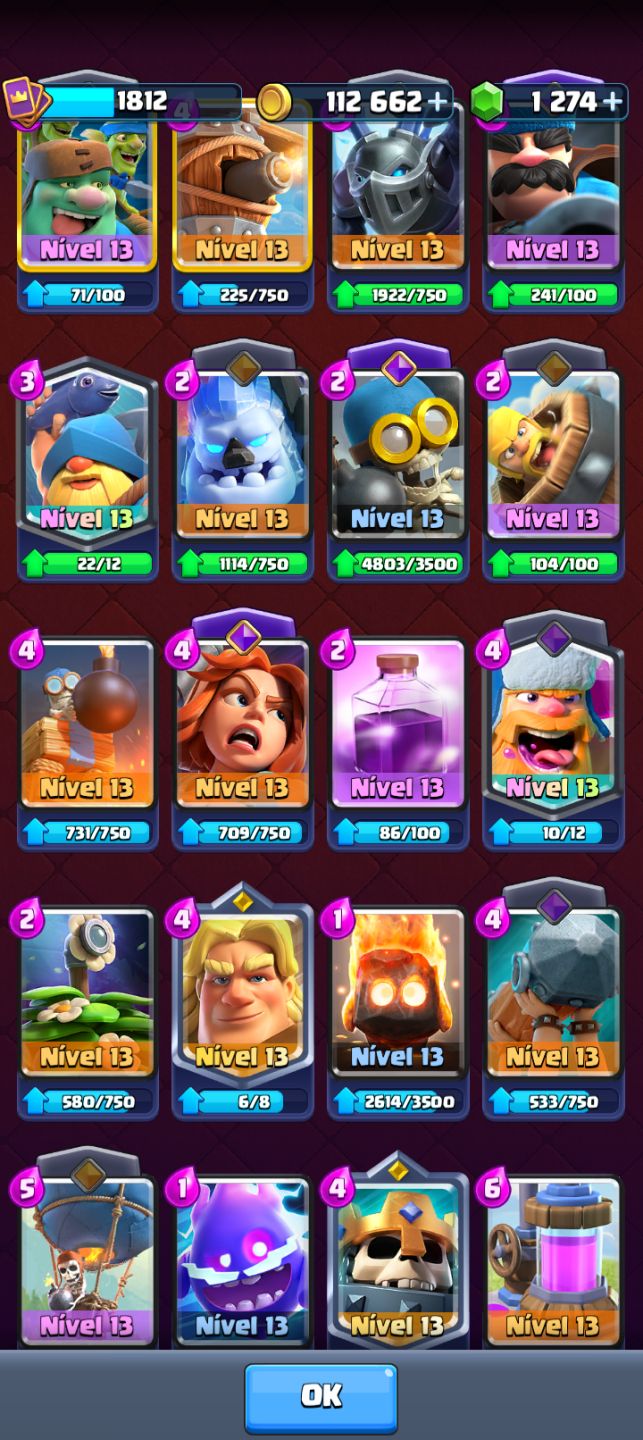 Tô agoniado ] CONTA CLASH ROYALE PREMIUM | 14x LVL 16 | 122/122 |