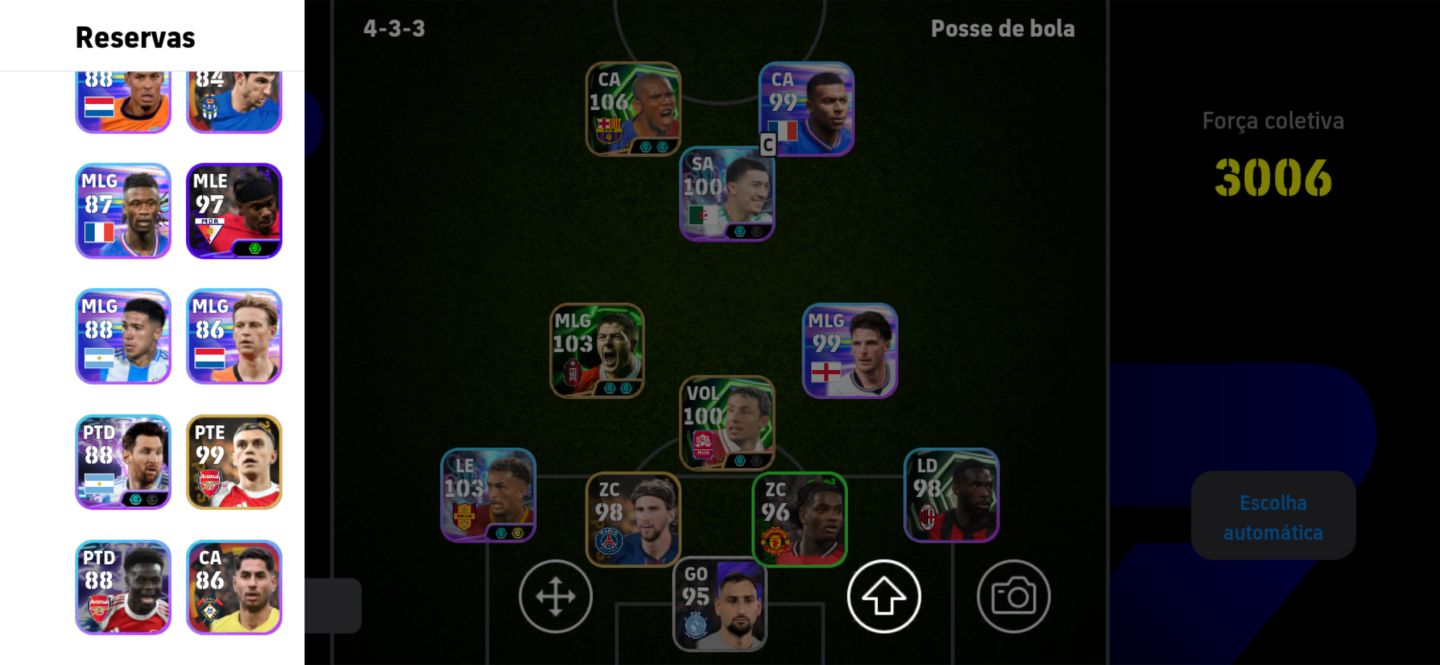 Conta Efootball Samuel etoo 107 gerrard 104 Wesley 105