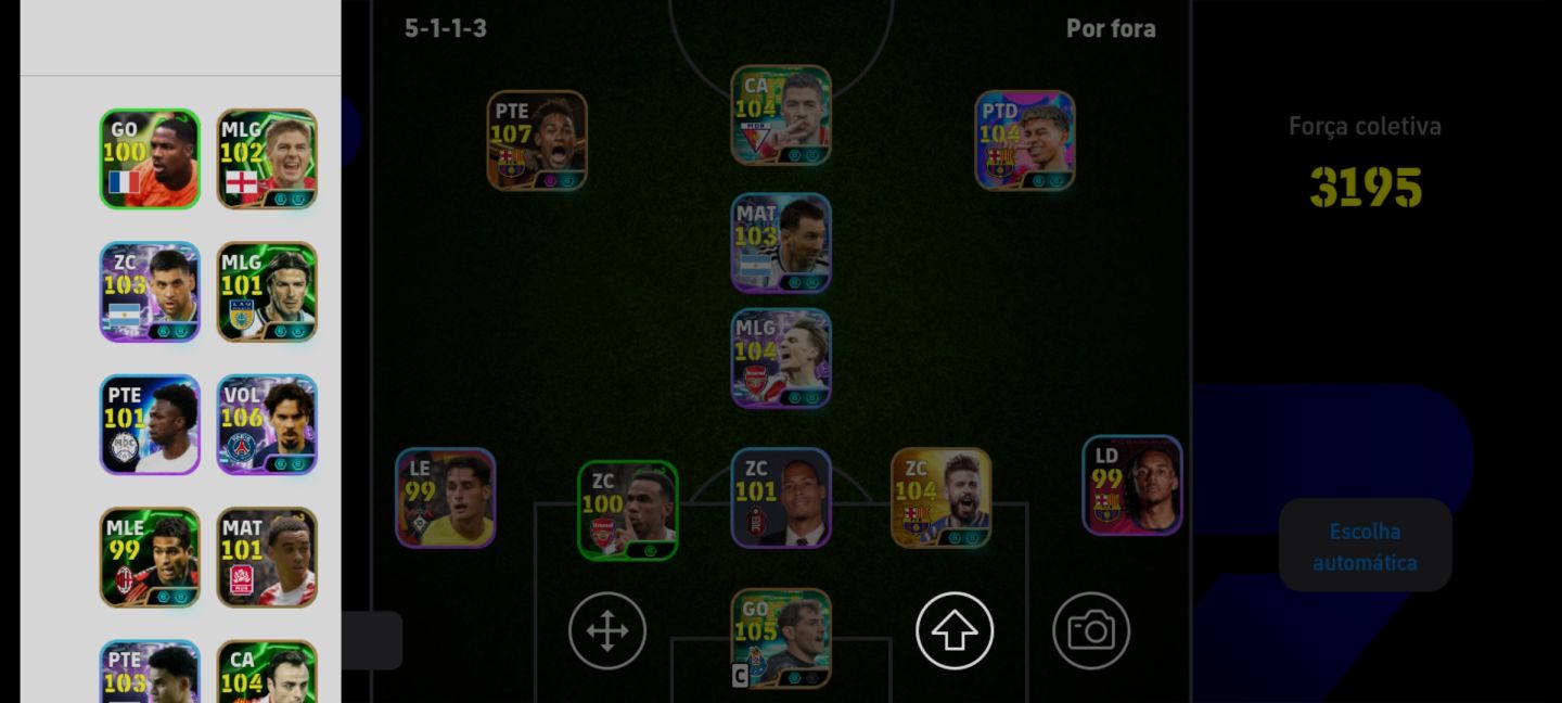 Neymar 107 Barcelona, Pique Raro, Vitinha 106, Odegaard 105, Bebedouro e Basten.