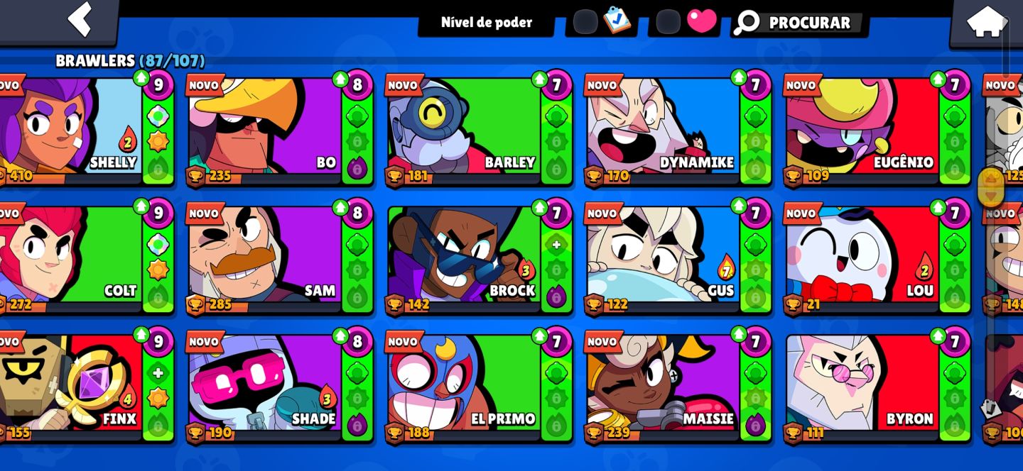 CONTA BRAWL STARS, EXTREMAMENTE GEMADA, DIVERSAS SKINS, E PASSES