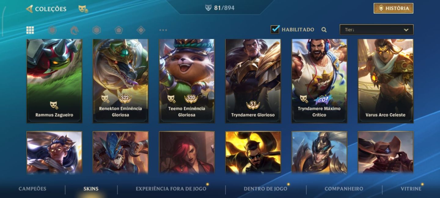 CONTA ESMERALDA | 81 SKINS | JINX MÍTICA | TRYNDA S1 | 8 LENDÁRIAS