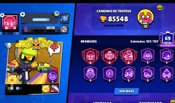 CONTA BRAWL STARS COMPLETA COM SKINS RARAS E MUITO MAIS