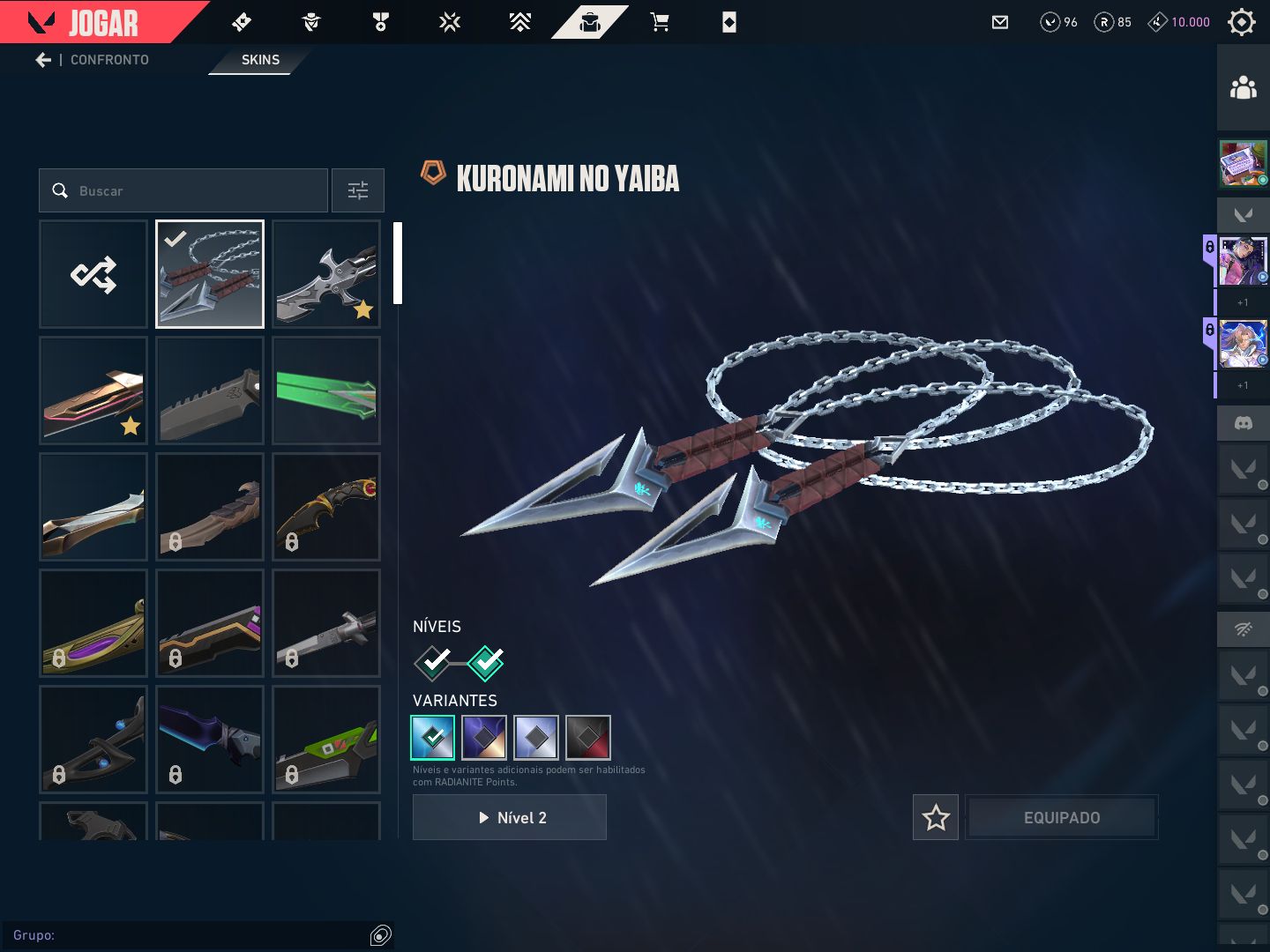 Conta recheada de skins boas. 3 de faca, 5 de vandal, 2 de phantom e mais