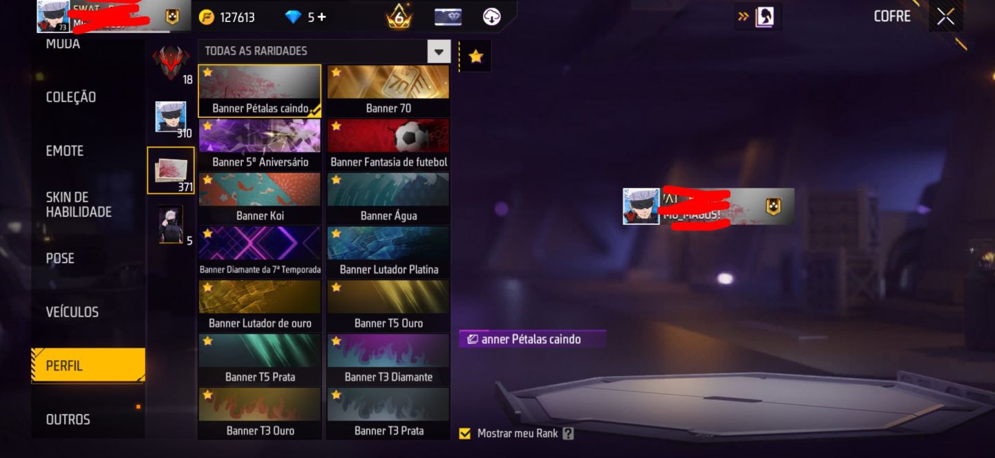 Conta free fire muito gemada primeiro passe e barbinha