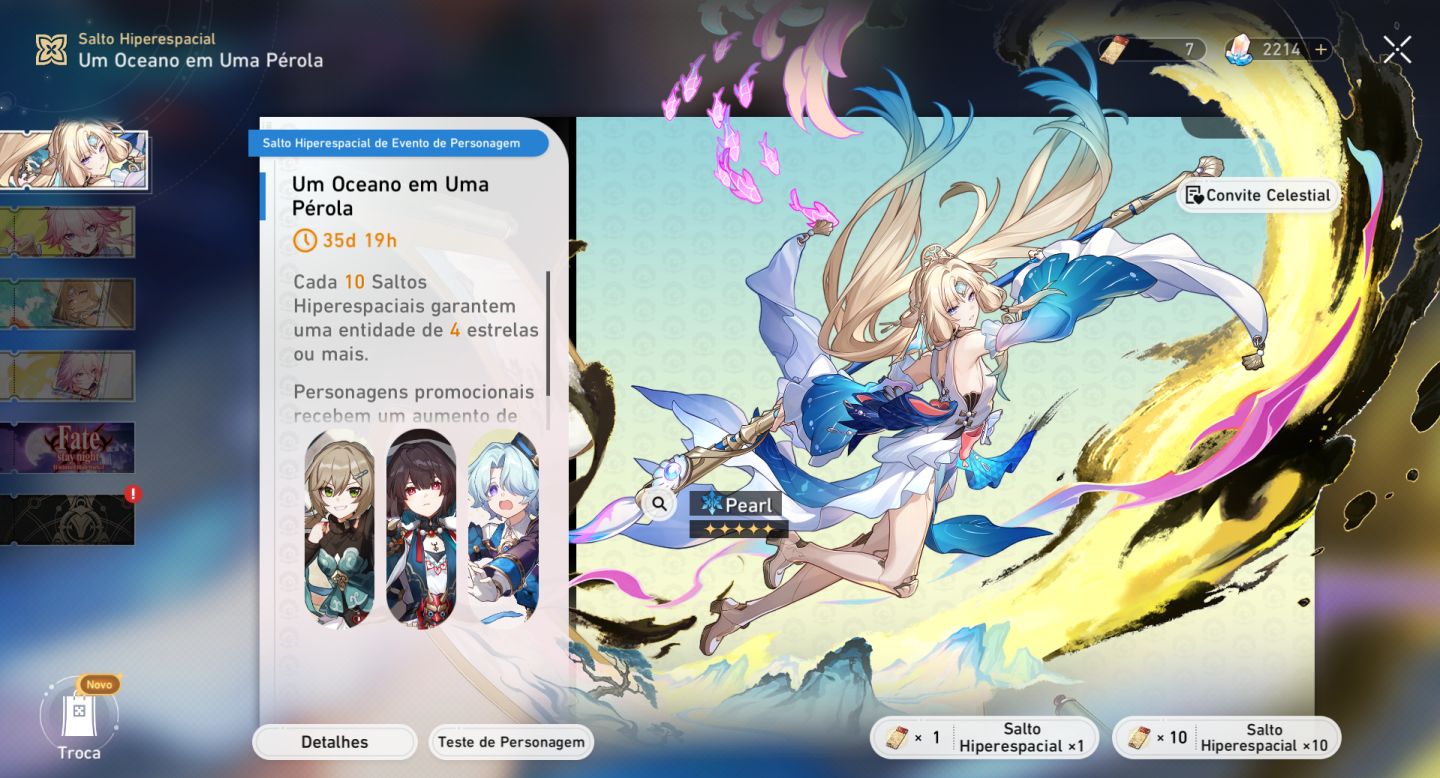 Conta Hsr Evernight E2s1, Cyrene E2s1, Hyacine E1s1, Robin Summer E1s1 e +
