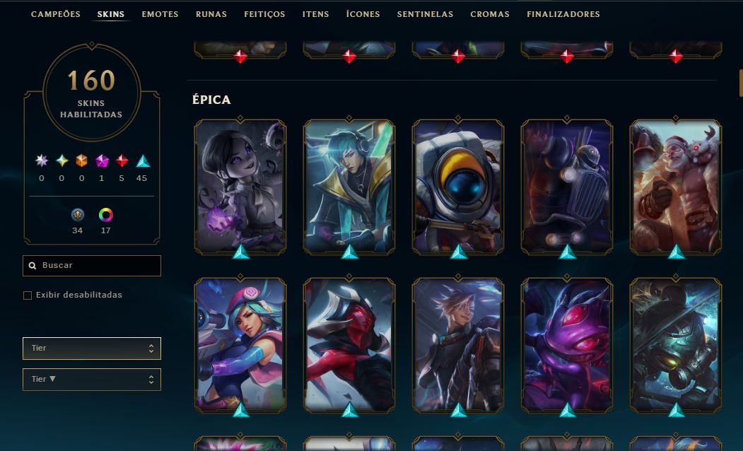 CONTA LOL | 160 SKINS | SEASON 2013