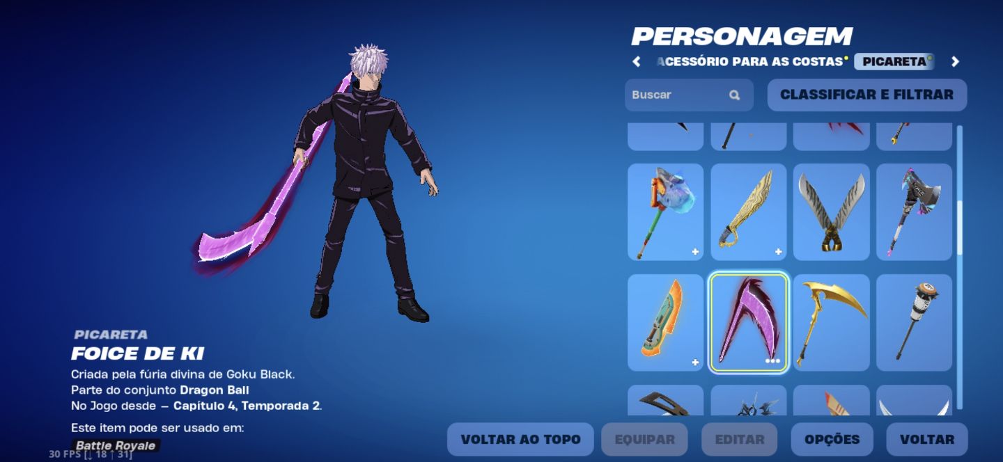 CONTA DE FORTNITE FULL ACESSO 56 SKINS COMO: GOJO, GOKU BLACK, LEVI, GOHAN E ETC