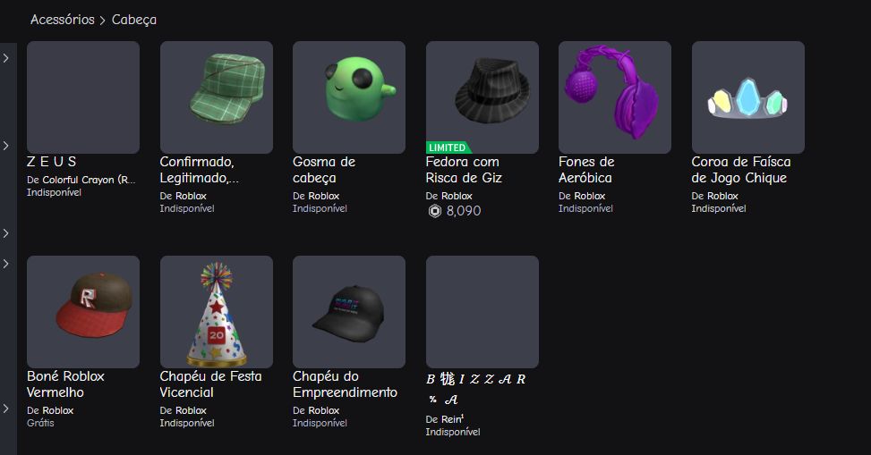 Roblox - Conta antiga de 2014 com 9k de VALUE / RAP (Pinstripe Fedora)