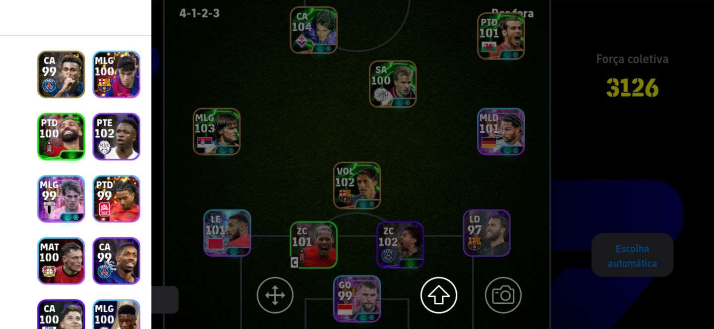CONTA EFOOTBALL RARA - FORÇA 3126 - 11 ÉPICOS 100+ - BATISTUTA 104 + BALE 101
