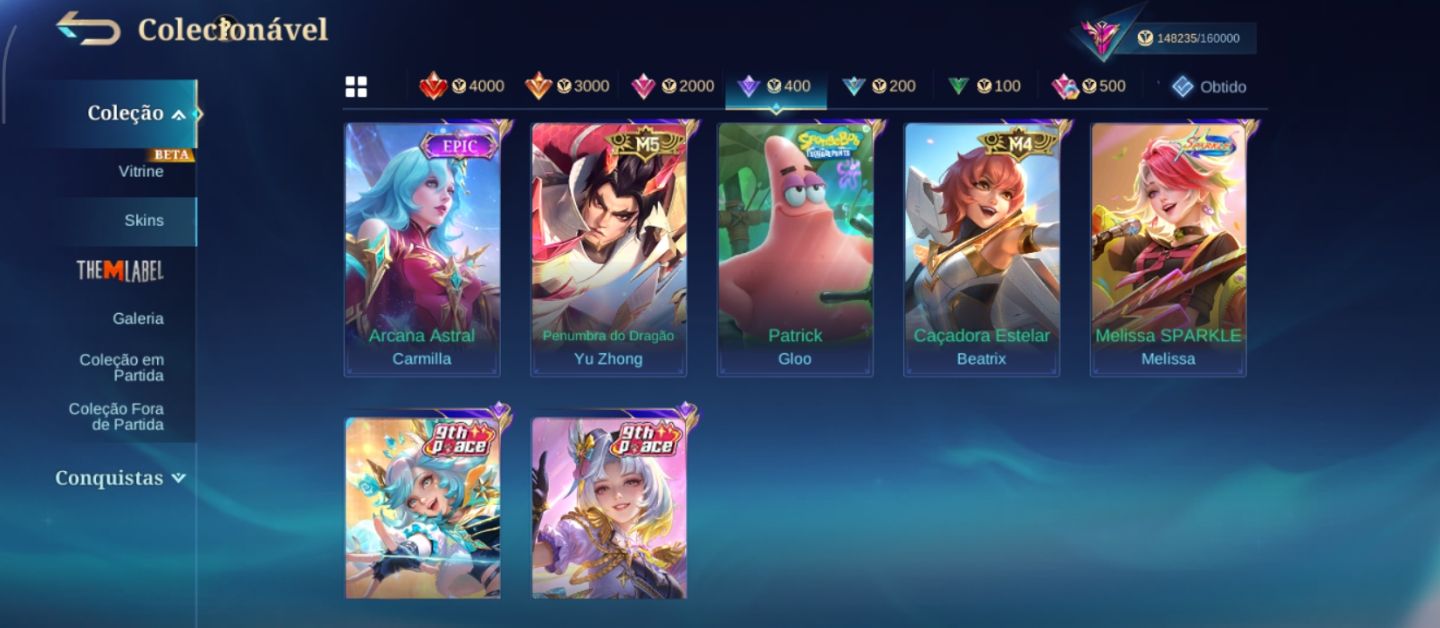 Legend Lunox - 463 Skins - Full herói e emblemas - líder de clã nível 10