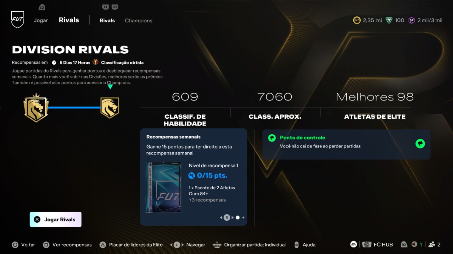 EA FC | WL + Elite no Rivals + draft | Serviço Especializado