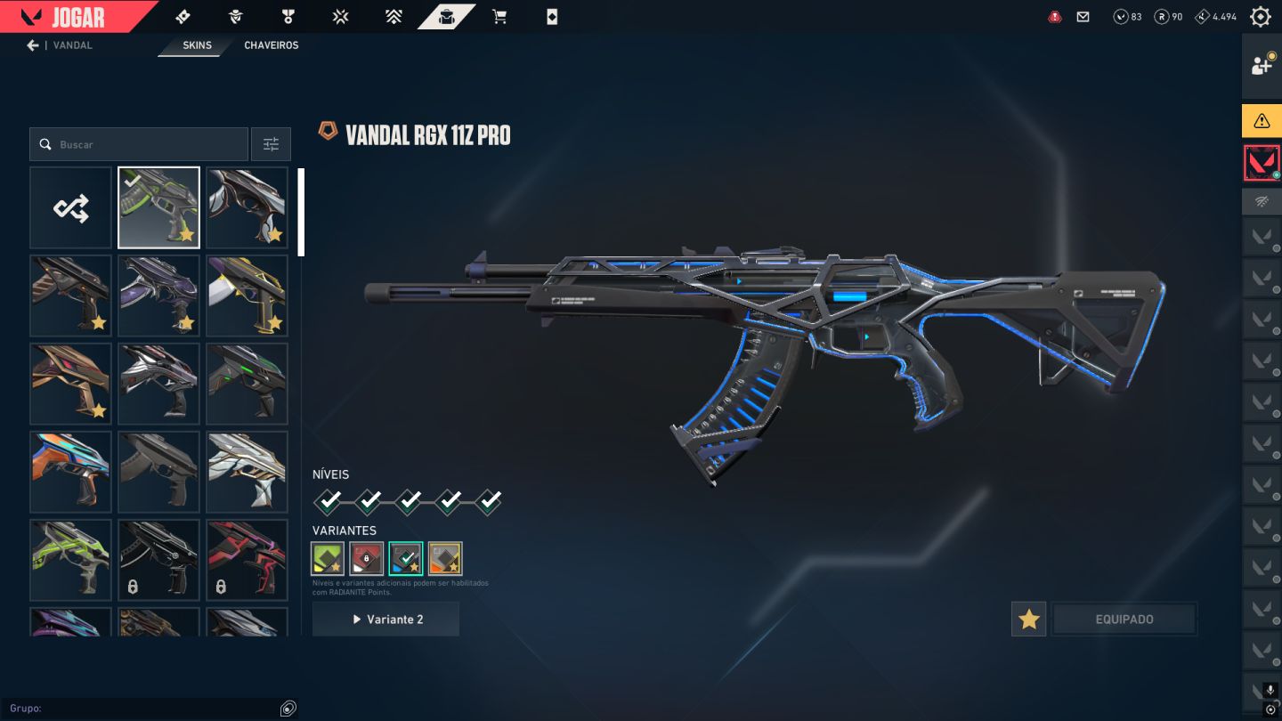 CONTA VALORANT COM MUITA SKIN