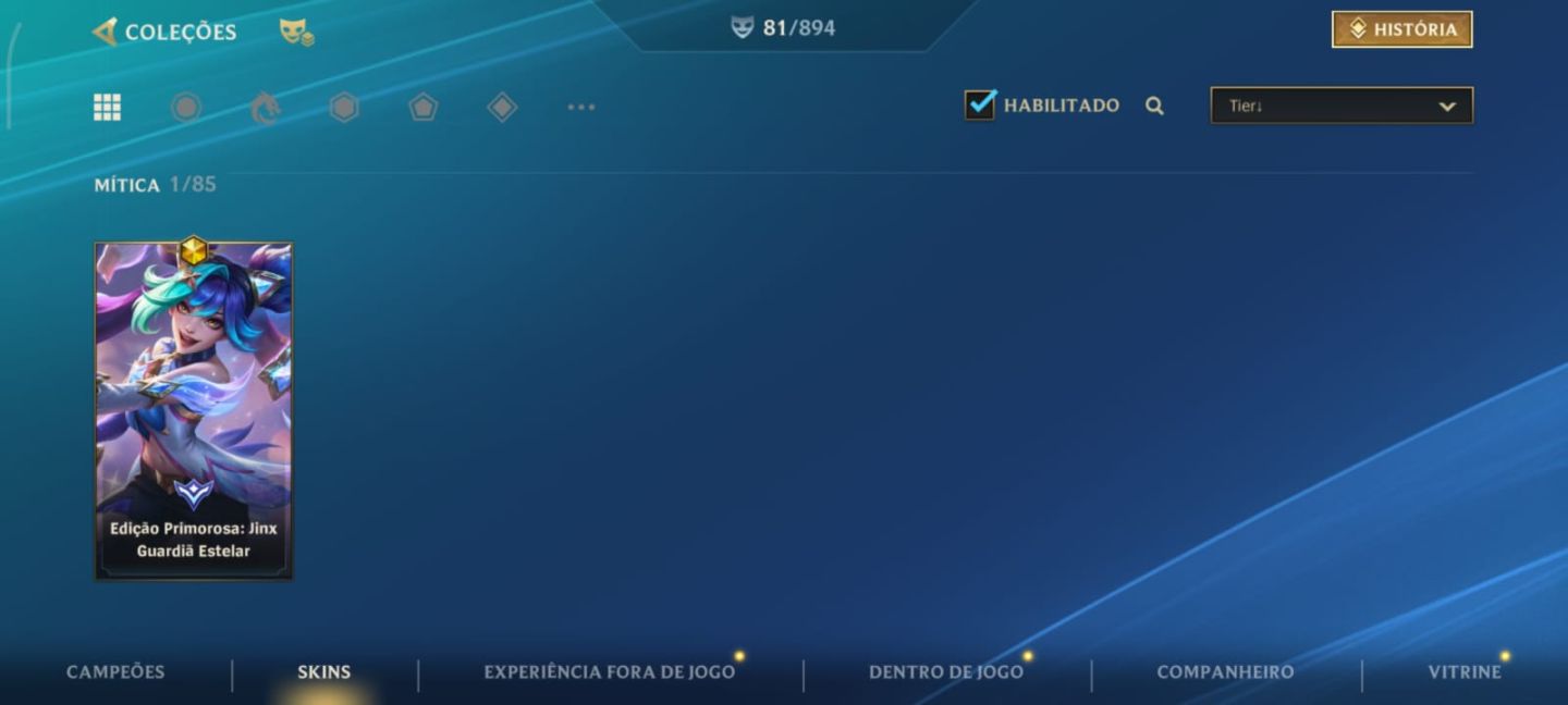 CONTA ESMERALDA | 81 SKINS | JINX MÍTICA | TRYNDA S1 | 8 LENDÁRIAS