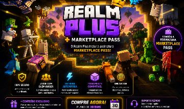 Servidor Realms Plus + MarketPlace Pass de Minecraft Bedrock 30 dias