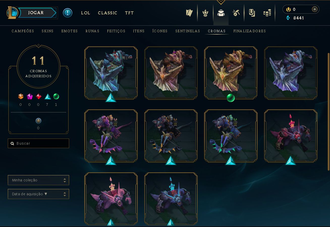 Conta de League Of Legends 3 Skins Epicas 12 skins totais Platina 4