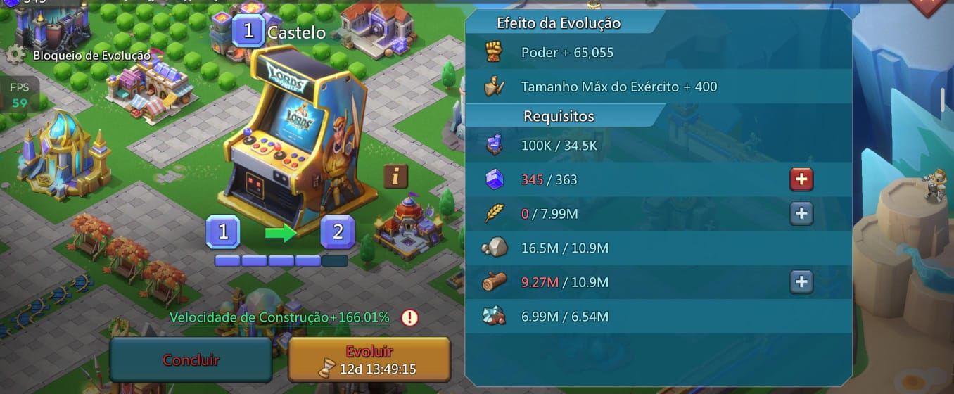 Conta Lords Mobile 1Bi de poder bem evoluída.