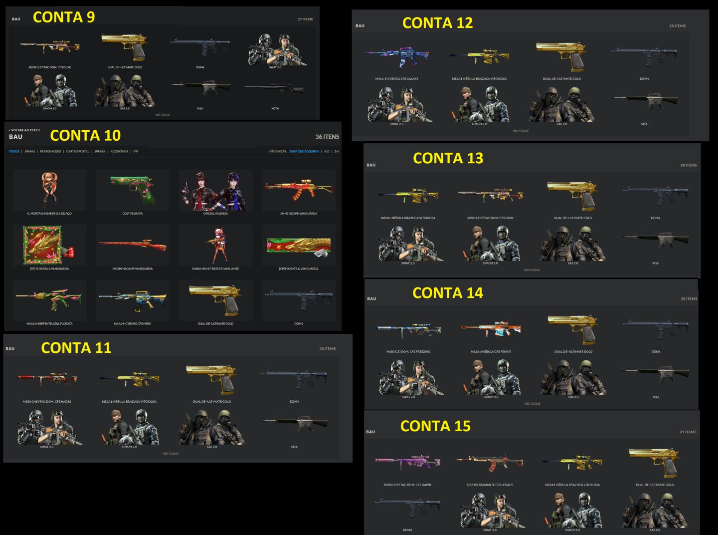 CONTAS CROSSFIRE VARIADAS ARMAS CFS ESCOLHA A SUA