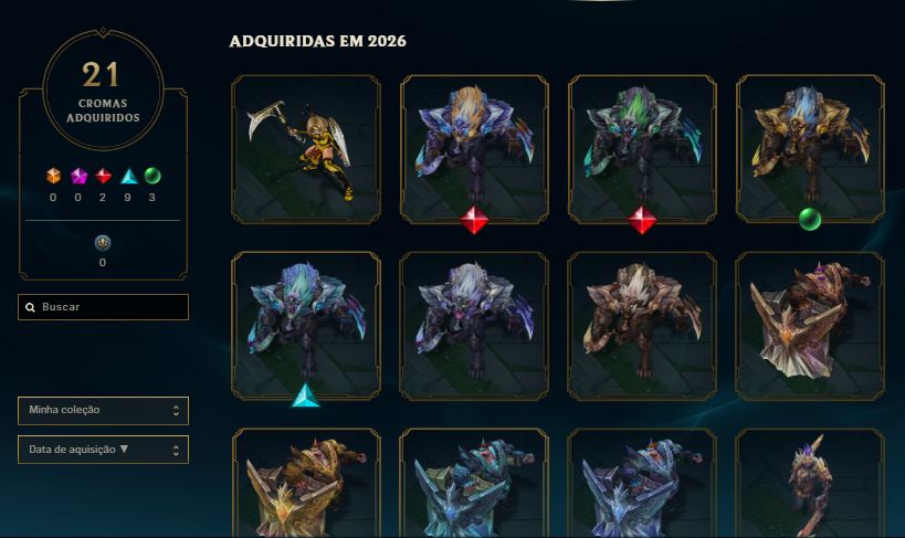 Conta mestre lol / 2 skins ultimate / level 88 / 65 skins