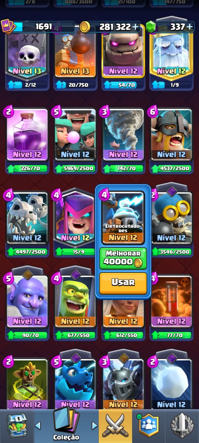 CONTA CLASH ROYALE ANTIGA E MUITO UPADA COM MUITAS CARTAS LVL 16 E COM RANKED