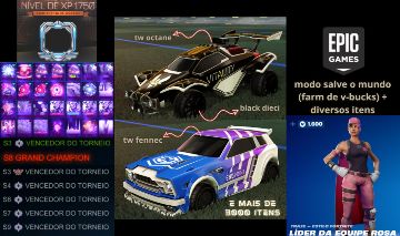 Rocket League Black Dieci+TW Octane+Tw Fennec+GC | Fortnite Fundador+1.6k VBucks
