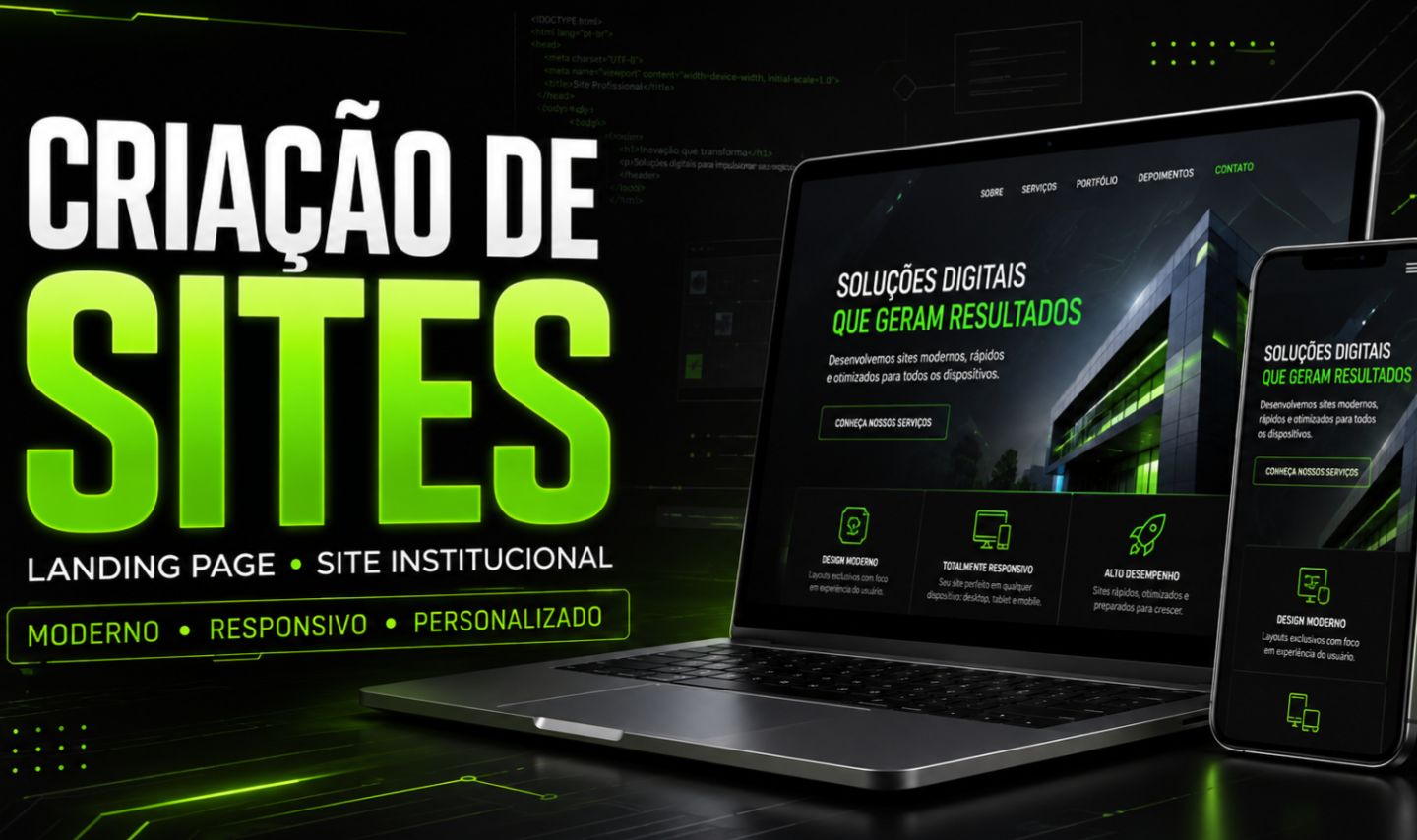 CRIAÇÃO DE LANDING PAGE E SITE INSTITUCIONAL | ENTREGA EM ATÉ 7 DIAS