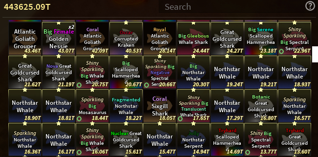 Fisch - itens, relics e peixes raros (via trade plaza)