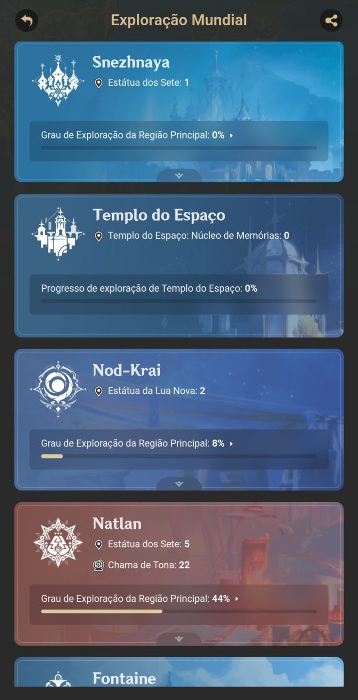 Desapego conta genshin ar 59 criada no final de 2021, com itens da 2.4 adiante
