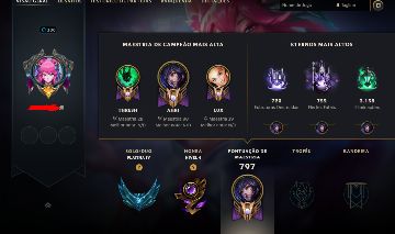 LVL 300 | 297 SKINS | 1KK DE AHRI | MUITAS BORDAS RARAS | EMOTE GM/MESTRE E MAIS