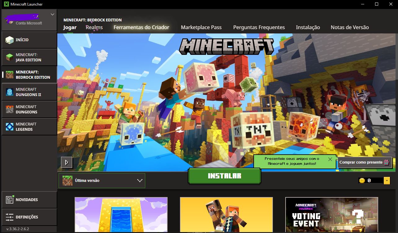 CONTA MINECRAFT FULL ACESSO (JAVA & BEDROOCK )