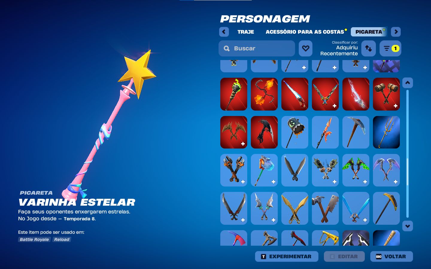 CONTA FORTNITE OG (CAPÍTULO 1) +160 SKINS | VARINHA ESTELAR | ACESSO COMPLETO