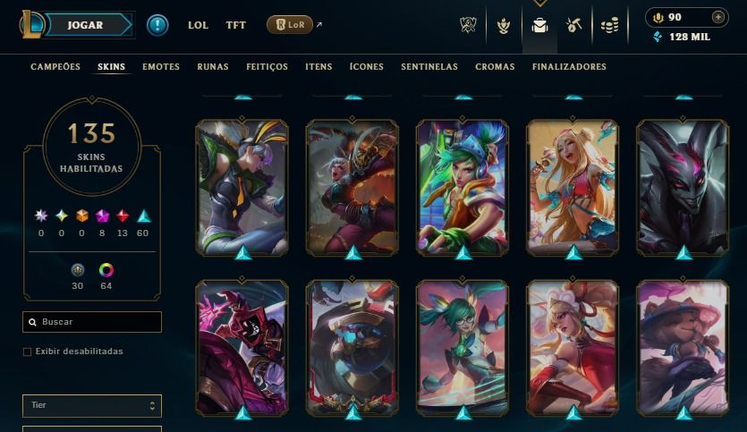 Conta Level 405 Corki Barão Vermelho 13 Lendárias 60epica 30 Legadas esmeralda 4