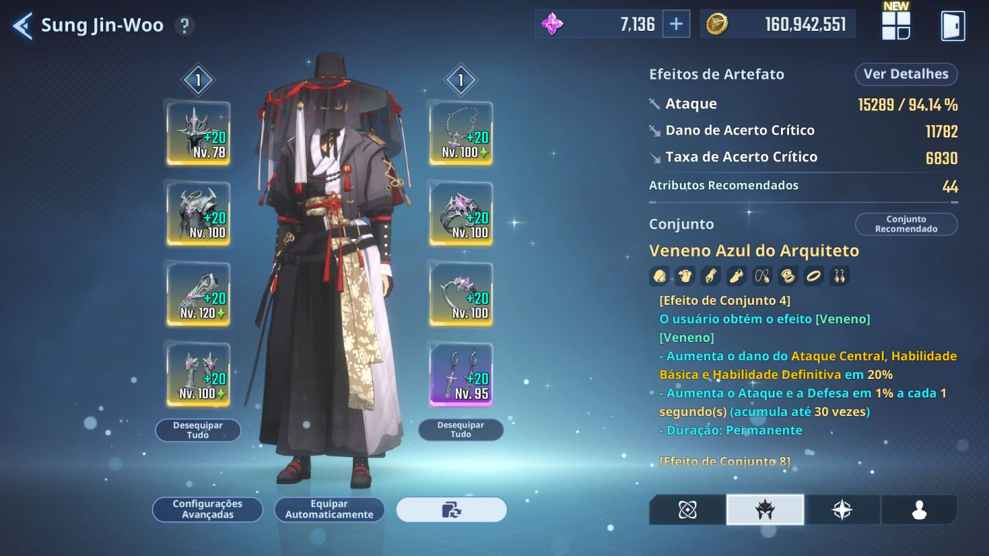 Conta com 2Milhoes de poder solo leveling Árise