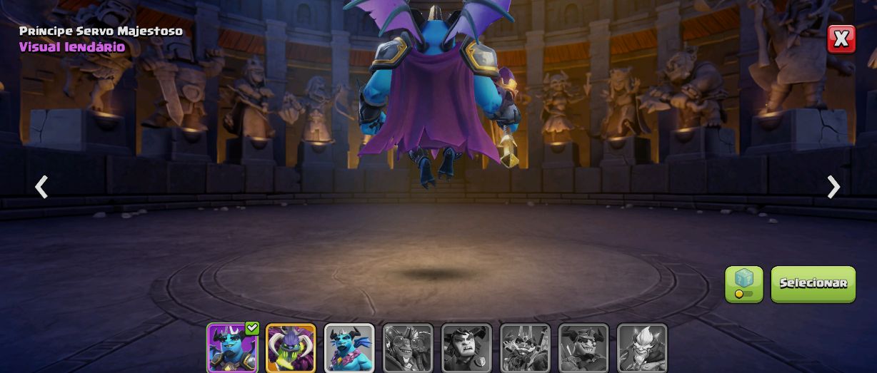 Clash of Clans CV18 muito bem upado - skins raras de heróis TKG