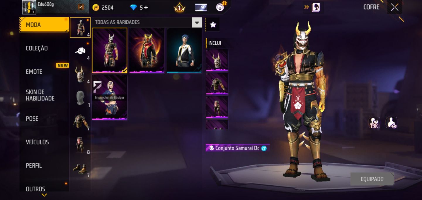 PROMOÇÃO DE CONTAS [FREE FIRE] SKINS EVENTO ESCARLATE [LEIA A DESCRIÇÃO]