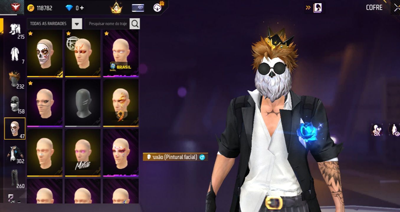 Conta de free fire para ap + skins Conjuntos