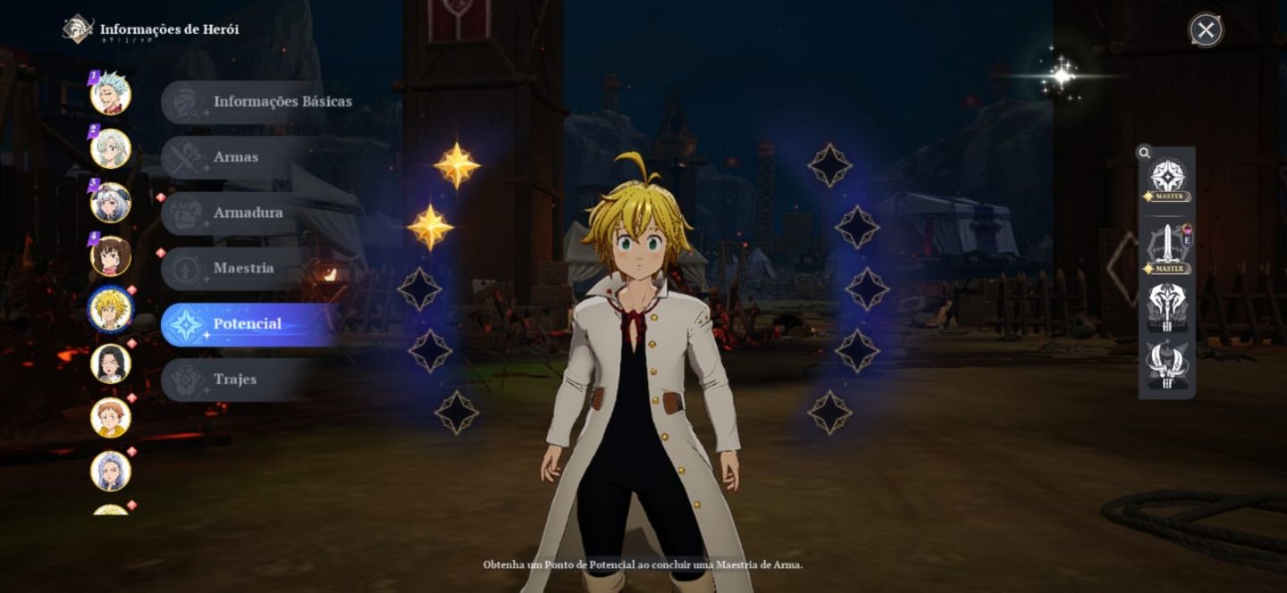 Conta end game 7ds origins 125k de poder Ban P5, Meliodas, Escanor, Elizabeth...