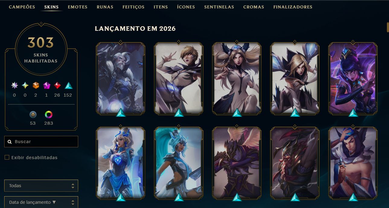 CONTA LEAGUE OF LEGENDS COM 300+ SKINS