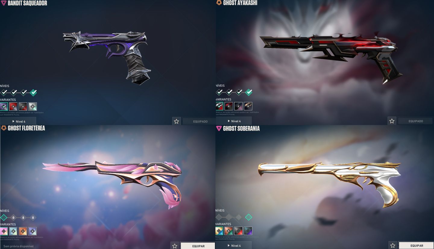 CONTA COM PACOTE CHAMPIONS 2025, KARAMBIT VCT 2025, FACA VCT 2026 E CLASSIC 26.