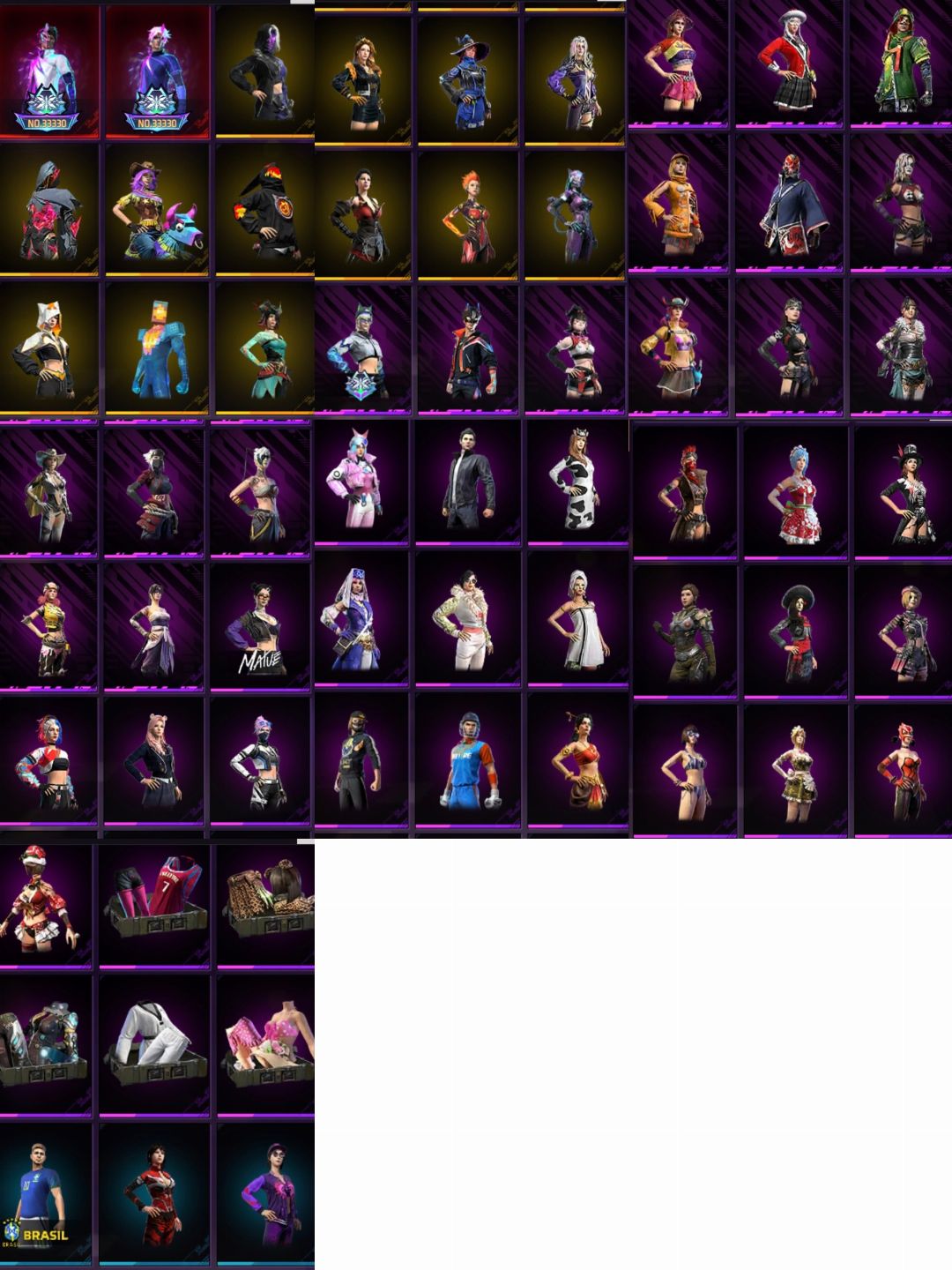 CONTA FF GEMADA LVL 68 COM CALÇA ANGELICAL AMARELA M