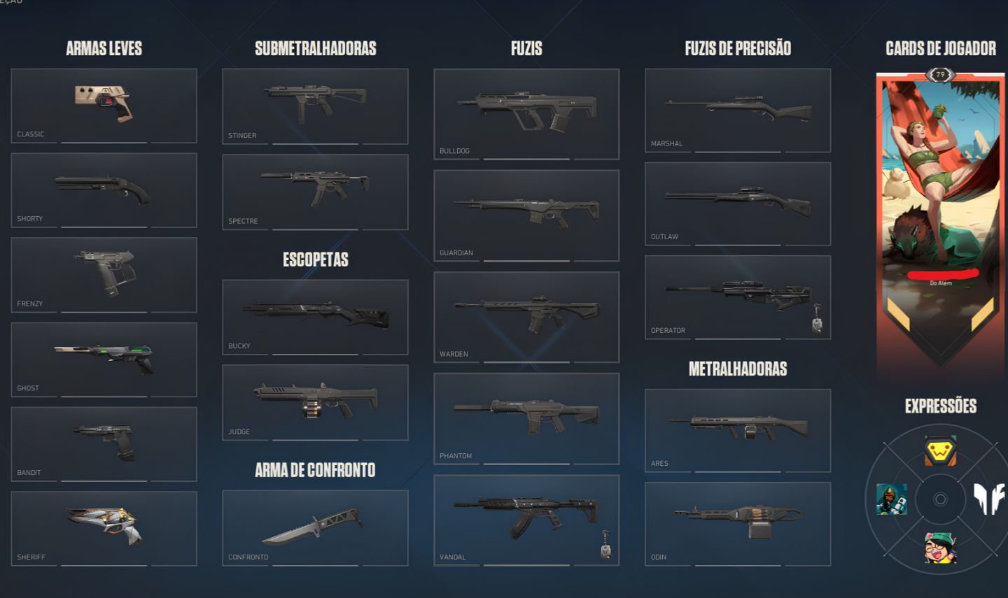 CONTA VALORANT COM VARIAS SKINS