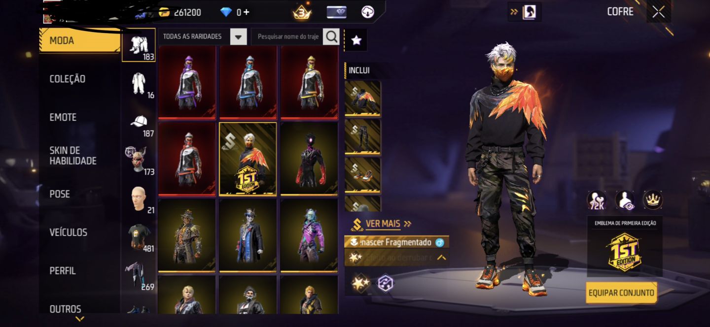 Conta Free Fire rara Lv72 no Seu Google.