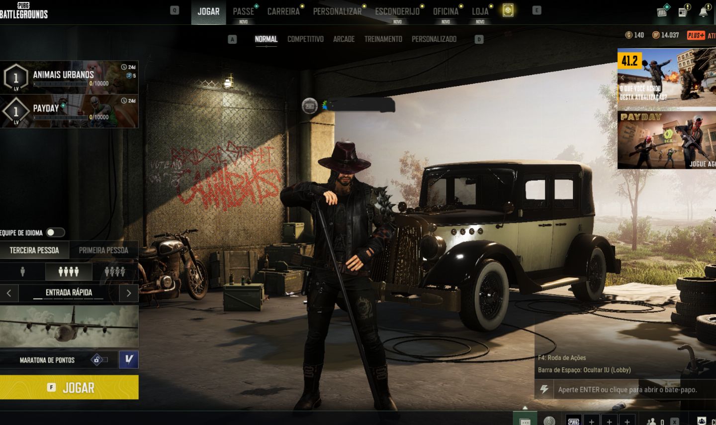 CONTA PUBG PLUS+ LV500 - 7 PROGRESSIVAS - DORIAN E HANNA LV1
