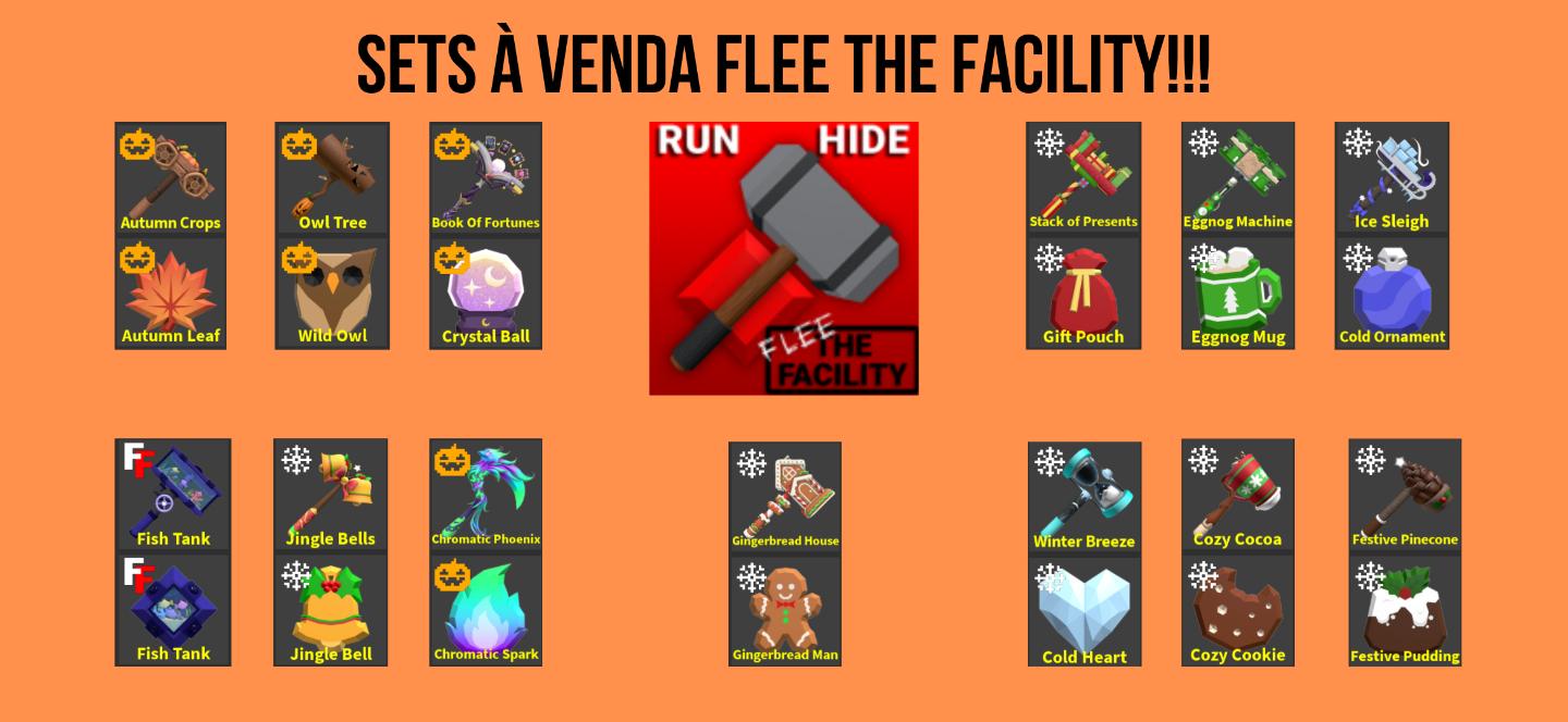 SETs (Marreta + Gema) de marretas Flee The Facility - Roblox