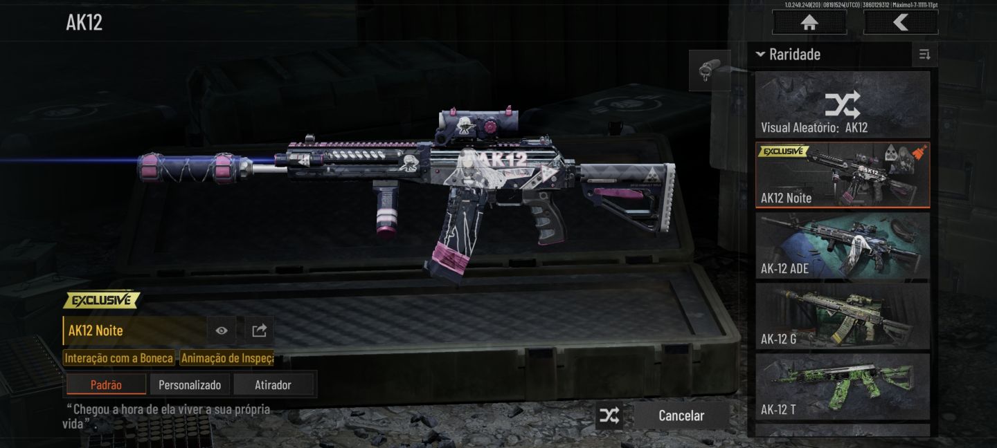Conta Full skins 9 facas e 8 personagens lendários